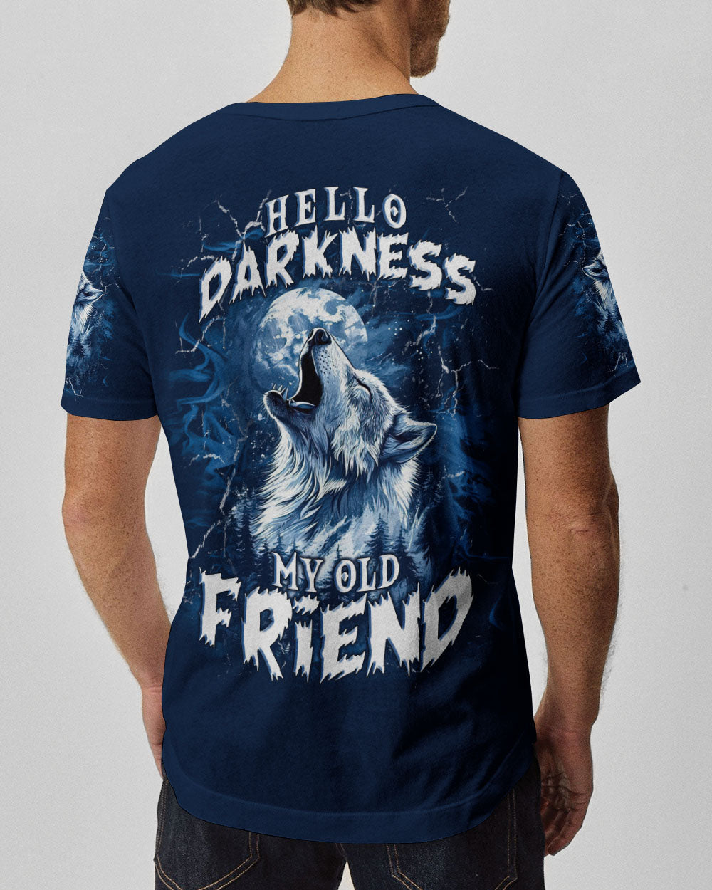 BLISSCORNERS HELLO DARKNESS MY OLD FRIEND WOLF ALL OVER PRINT