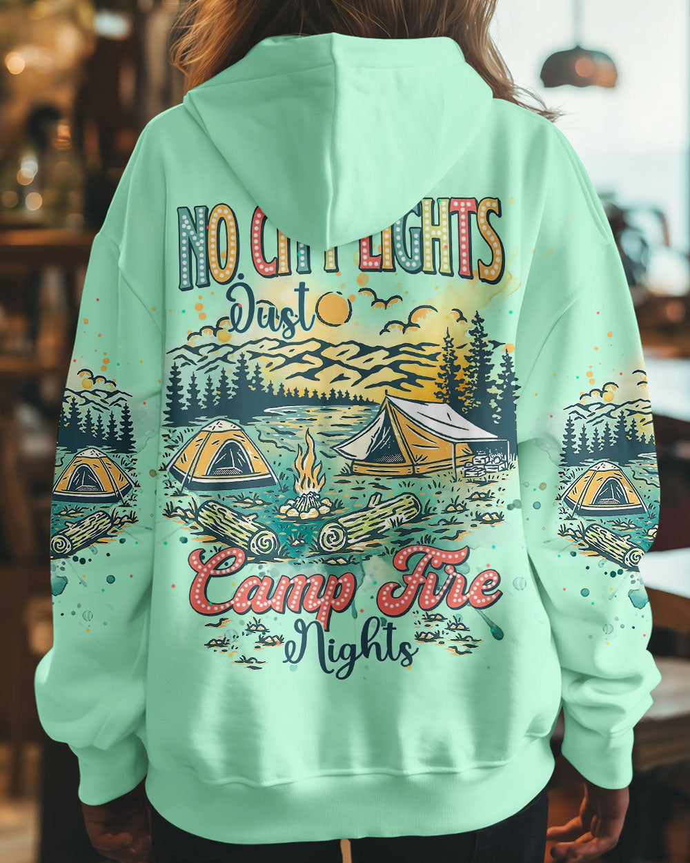 BLISSCORNERS NO CITY LIGHTS JUST CAMP FIRE NIGHTS ALL OVER PRINT