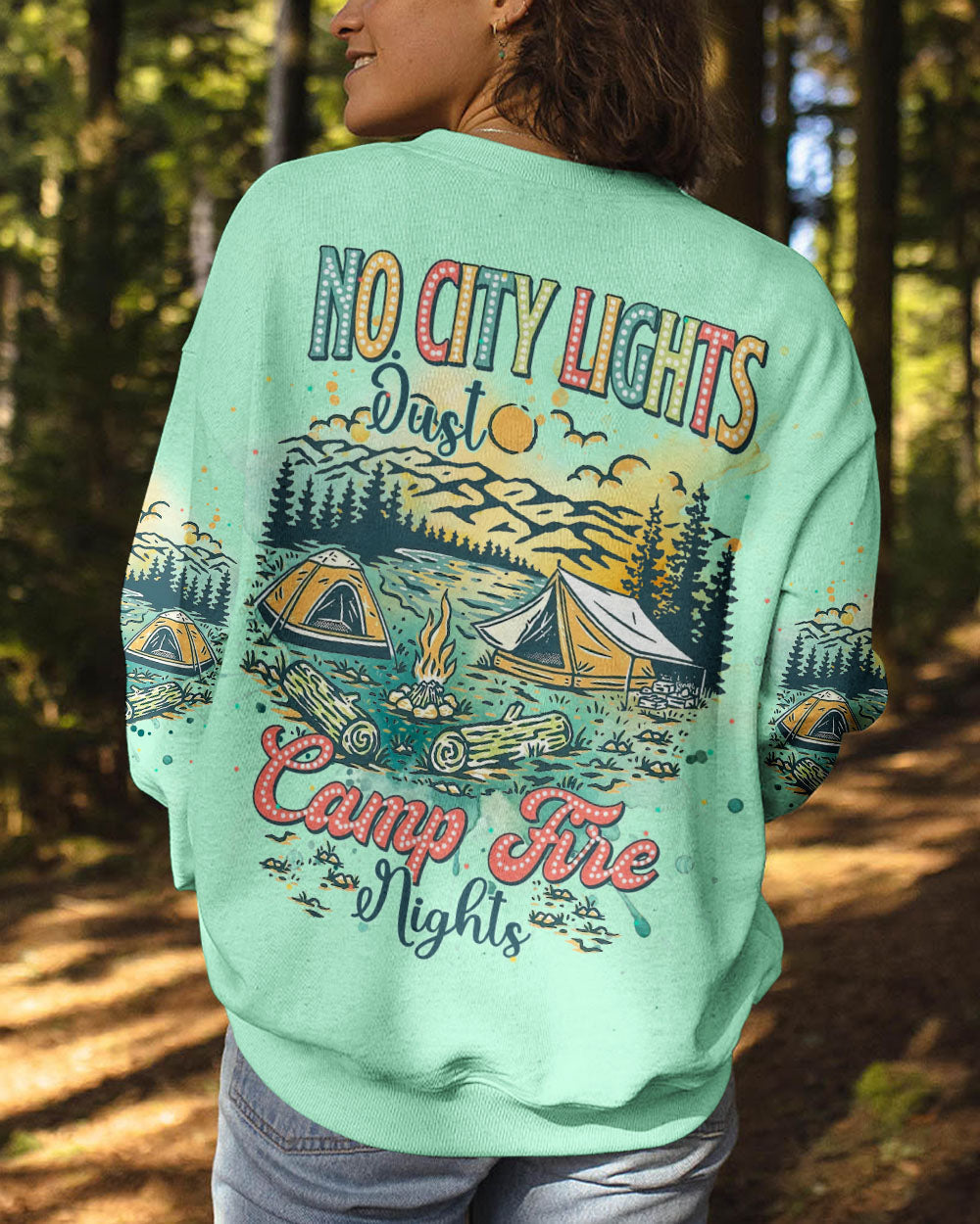 BLISSCORNERS NO CITY LIGHTS JUST CAMP FIRE NIGHTS ALL OVER PRINT