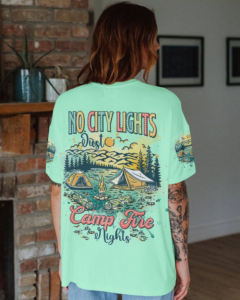 BLISSCORNERS NO CITY LIGHTS JUST CAMP FIRE NIGHTS ALL OVER PRINT