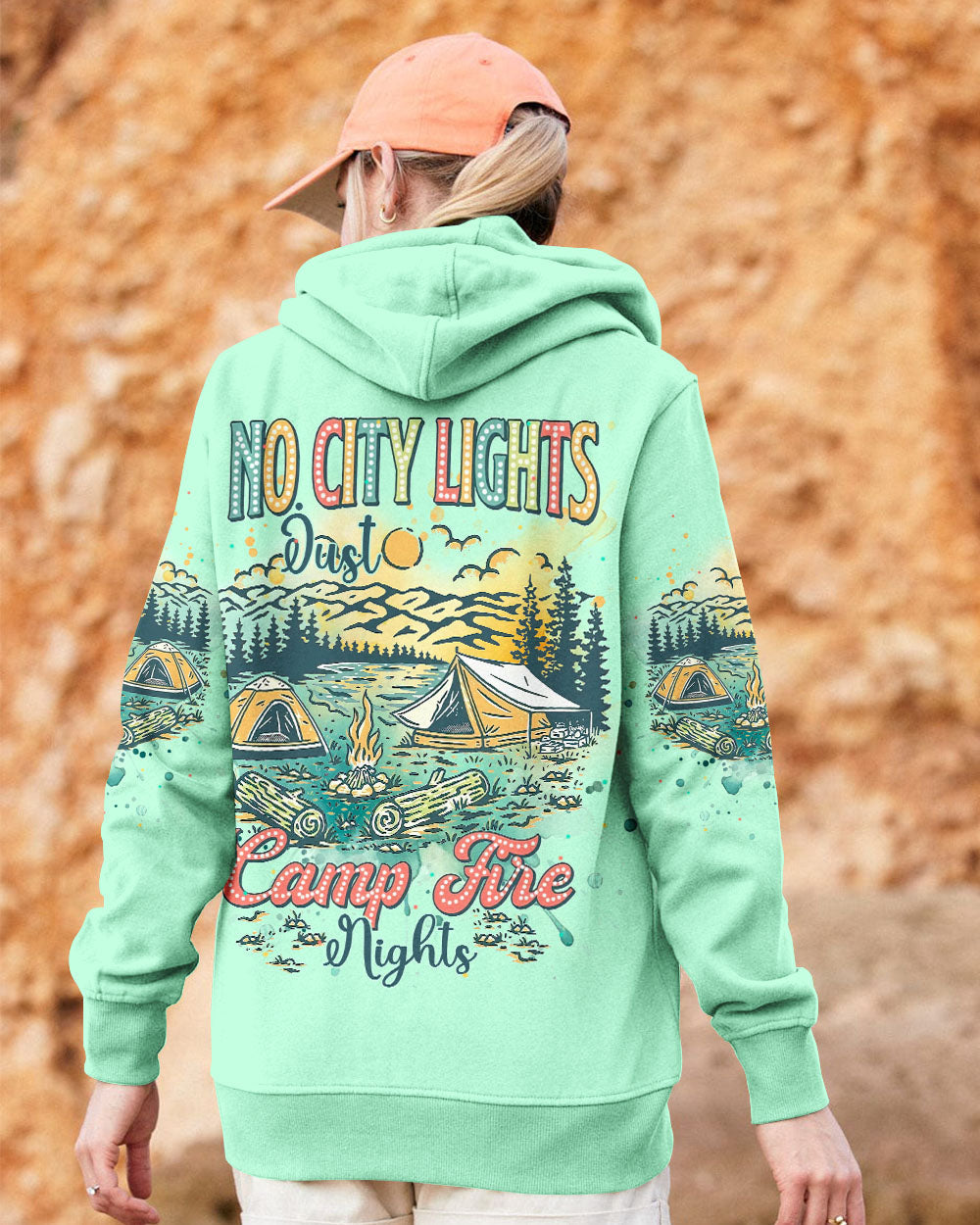 BLISSCORNERS NO CITY LIGHTS JUST CAMP FIRE NIGHTS ALL OVER PRINT