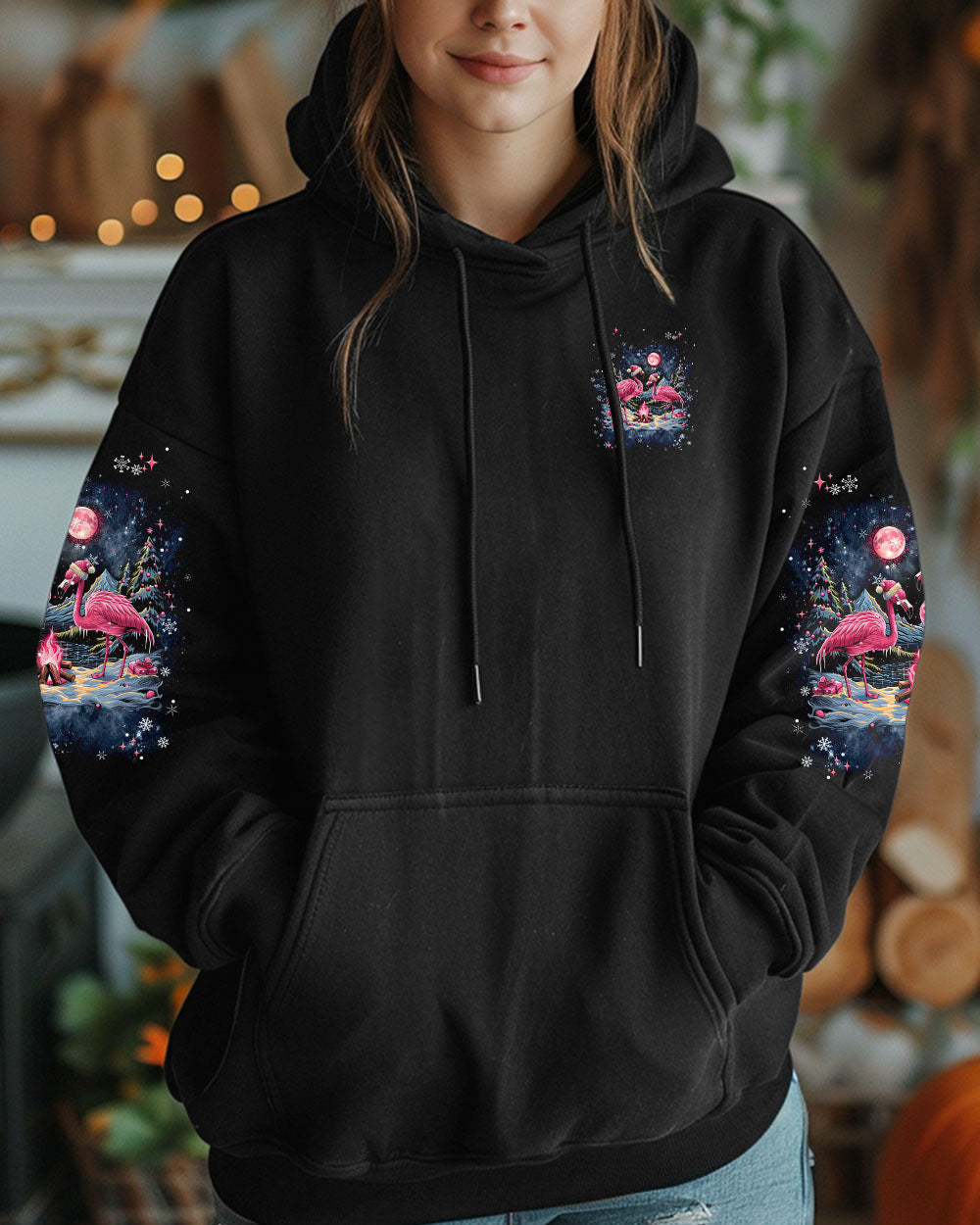 BLISSCORNERS MAKING MEMORIES ONE CAMPFIRE AT A TIME FLAMINGO CHRISTMAS ALL OVER PRINT -  TLNT1210241