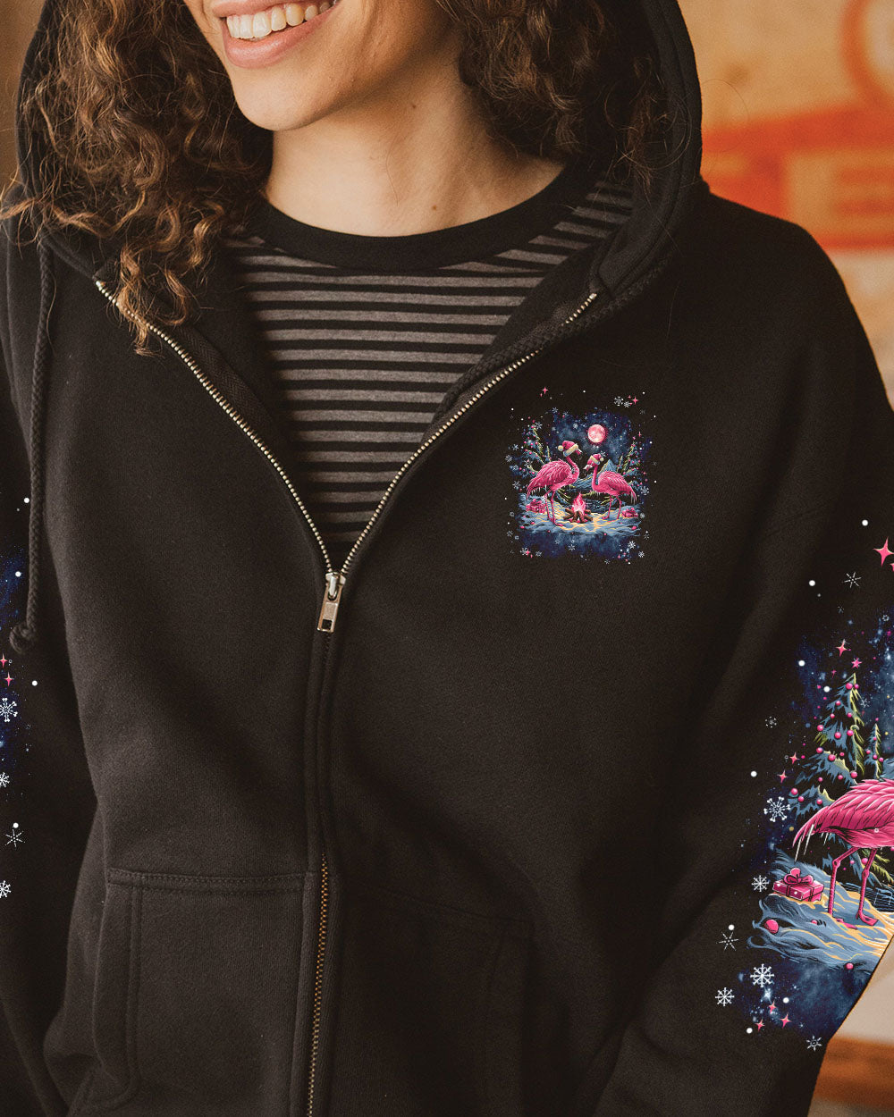 BLISSCORNERS MAKING MEMORIES ONE CAMPFIRE AT A TIME FLAMINGO CHRISTMAS ALL OVER PRINT -  TLNT1210241