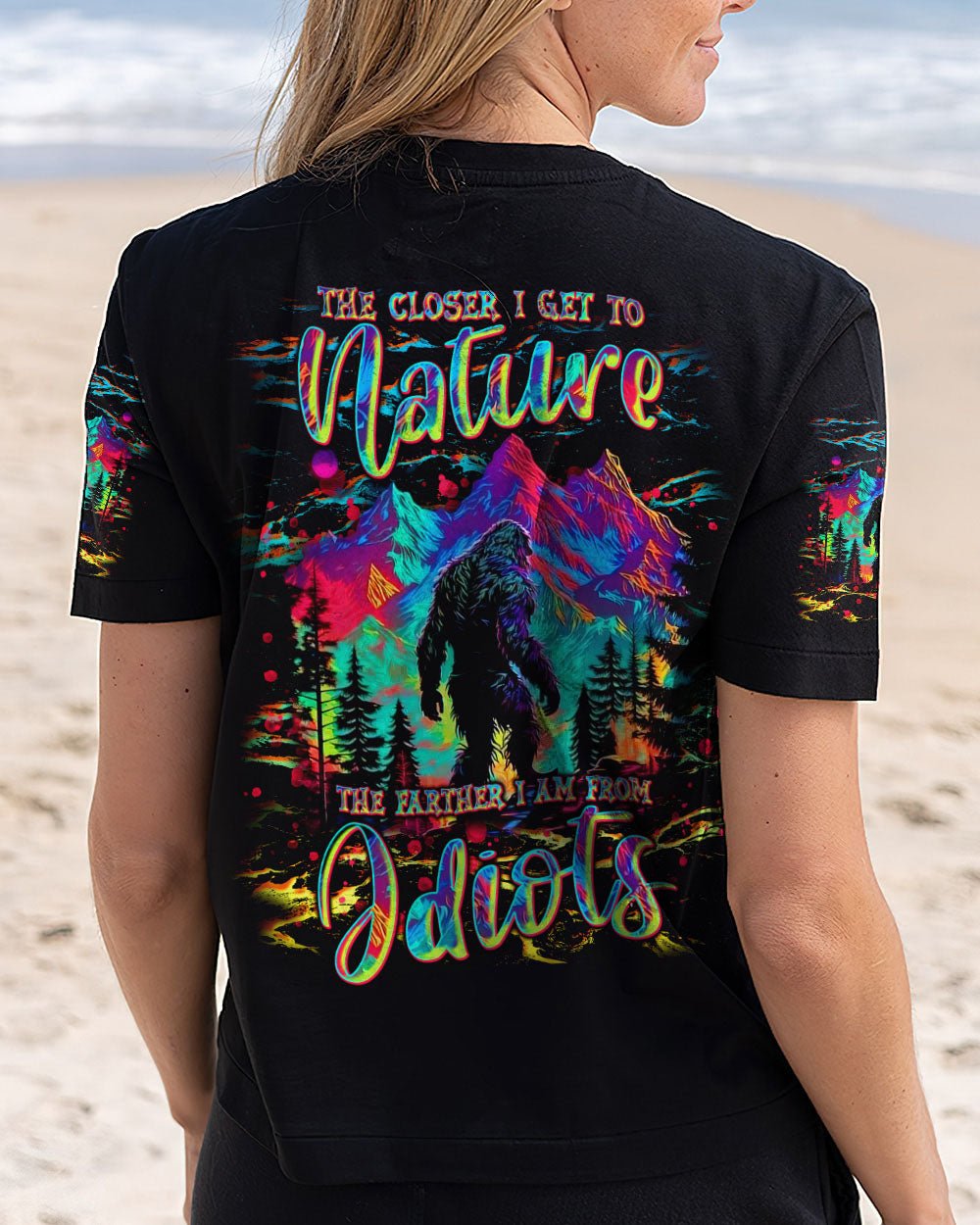 BLISSCORNERS (HOT DEAL) THE CLOSER I GET TO NATURE COLORFUL BIGFOOT ALL OVER PRINT -  TLNT1211244