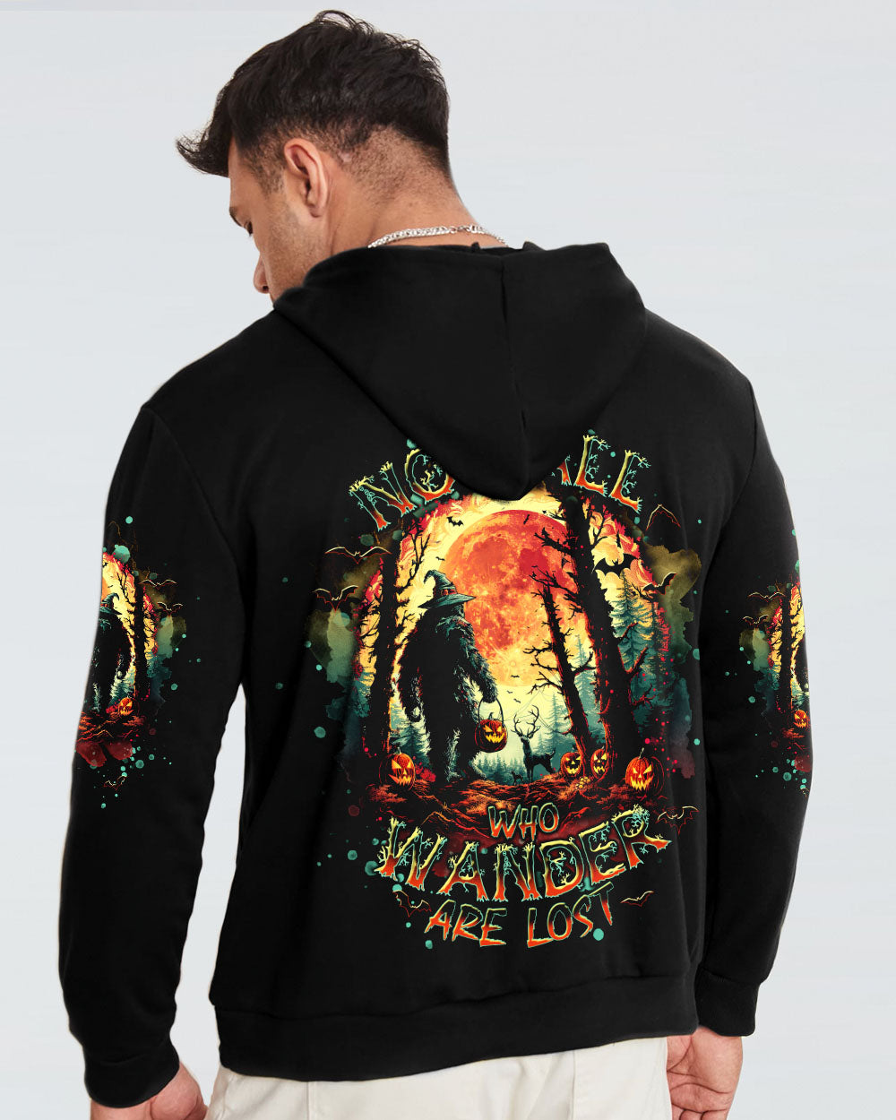 BLISSCORNERS NOT ALL WHO WANDER ARE LOST BIGFOOT HALLOWEEN ALL OVER PRINT