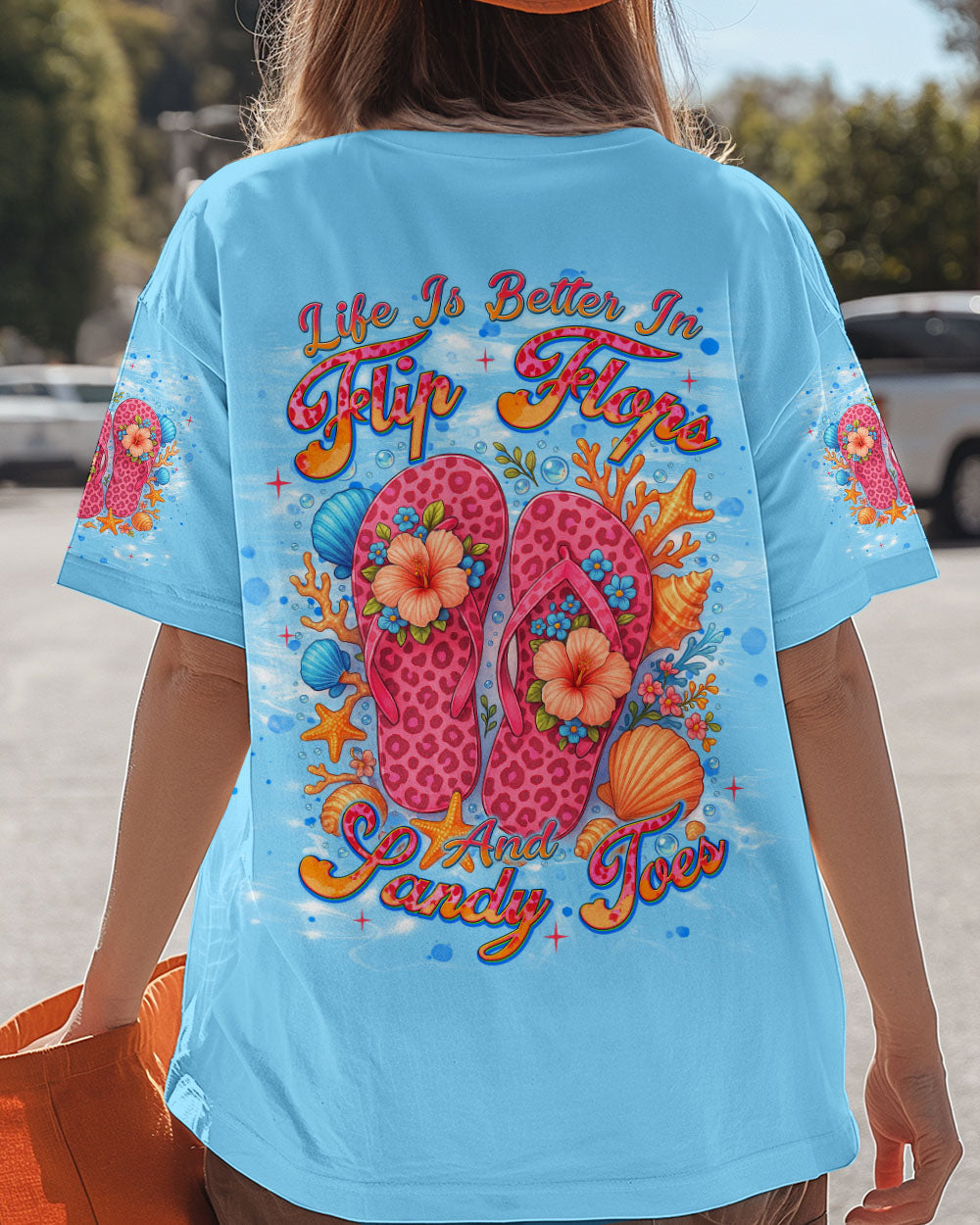 BLISSCORNERS LIFE IS BETTER IN FLIP-FLOPS AND SANDY TOES ALL OVER PRINT