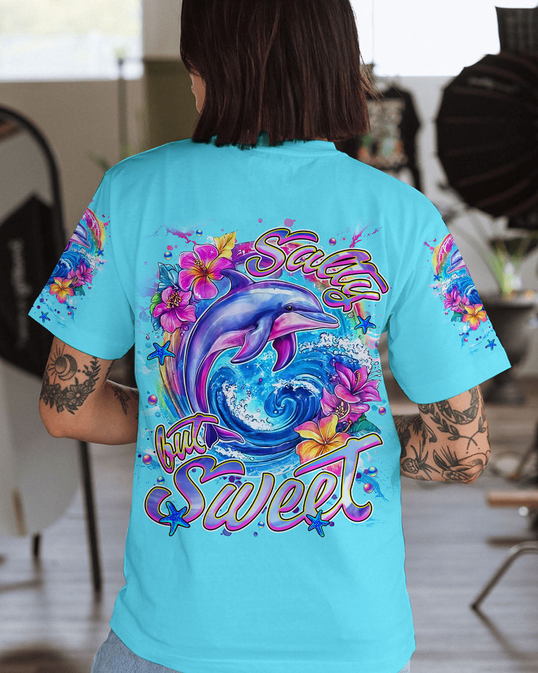 BLISSCORNERS SALTY BUT SWEET  DOLPHIN ALL OVER PRINT