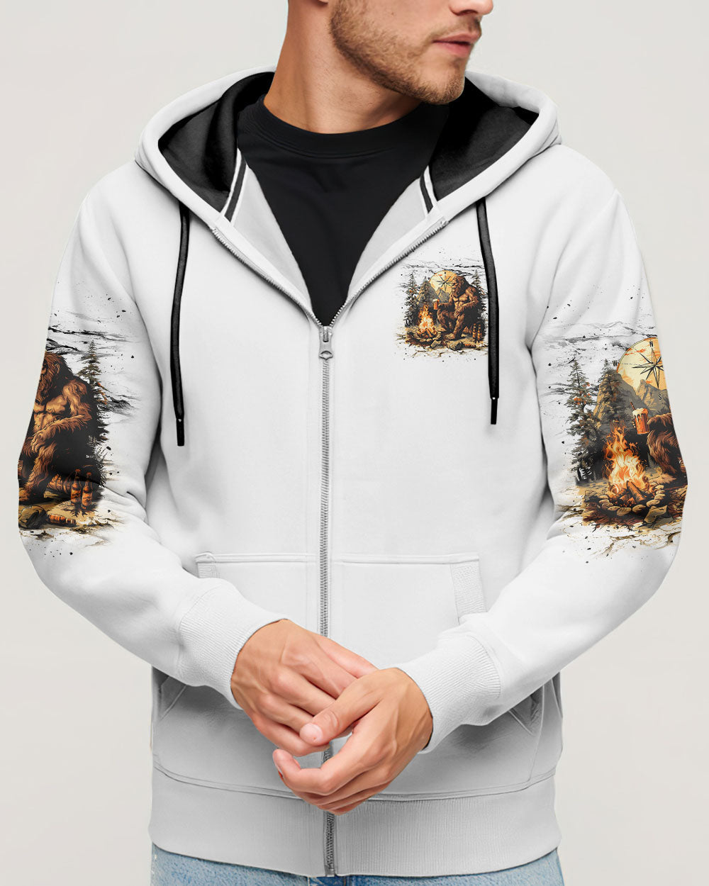 BLISSCORNERS NOT ALL WHO WANDER ARE LOST BIGFOOT COMPASS ALL OVER PRINT