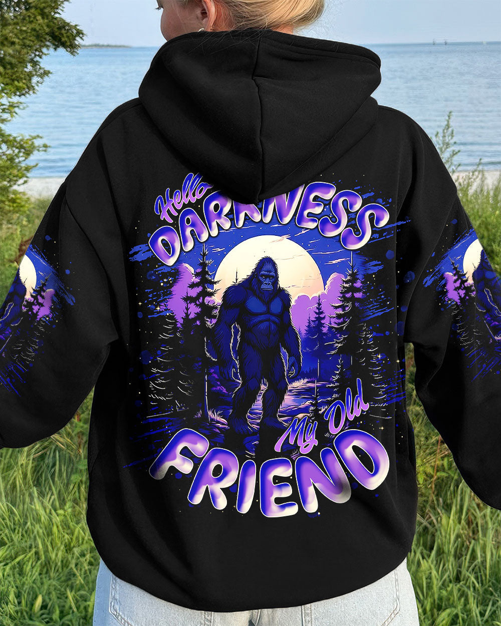 BLISSCORNERS HELLO DARKNESS MY OLD FRIEND BIGFOOT ALL OVER PRINT -  TLNT1411251