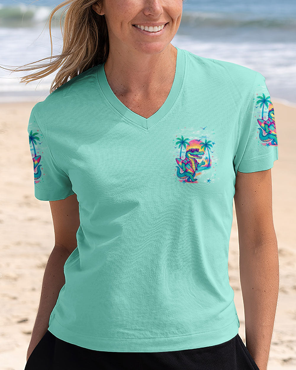 BLISSCORNERS THE BEACH IS CALLING AND I MUST GO ALLIGATOR ALL OVER PRINT