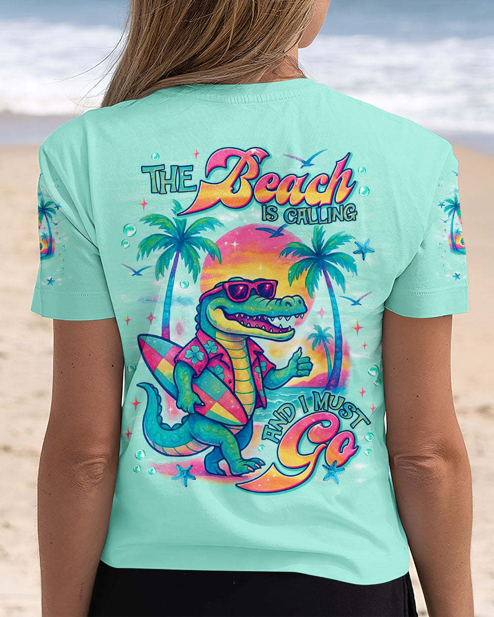 BLISSCORNERS THE BEACH IS CALLING AND I MUST GO ALLIGATOR ALL OVER PRINT