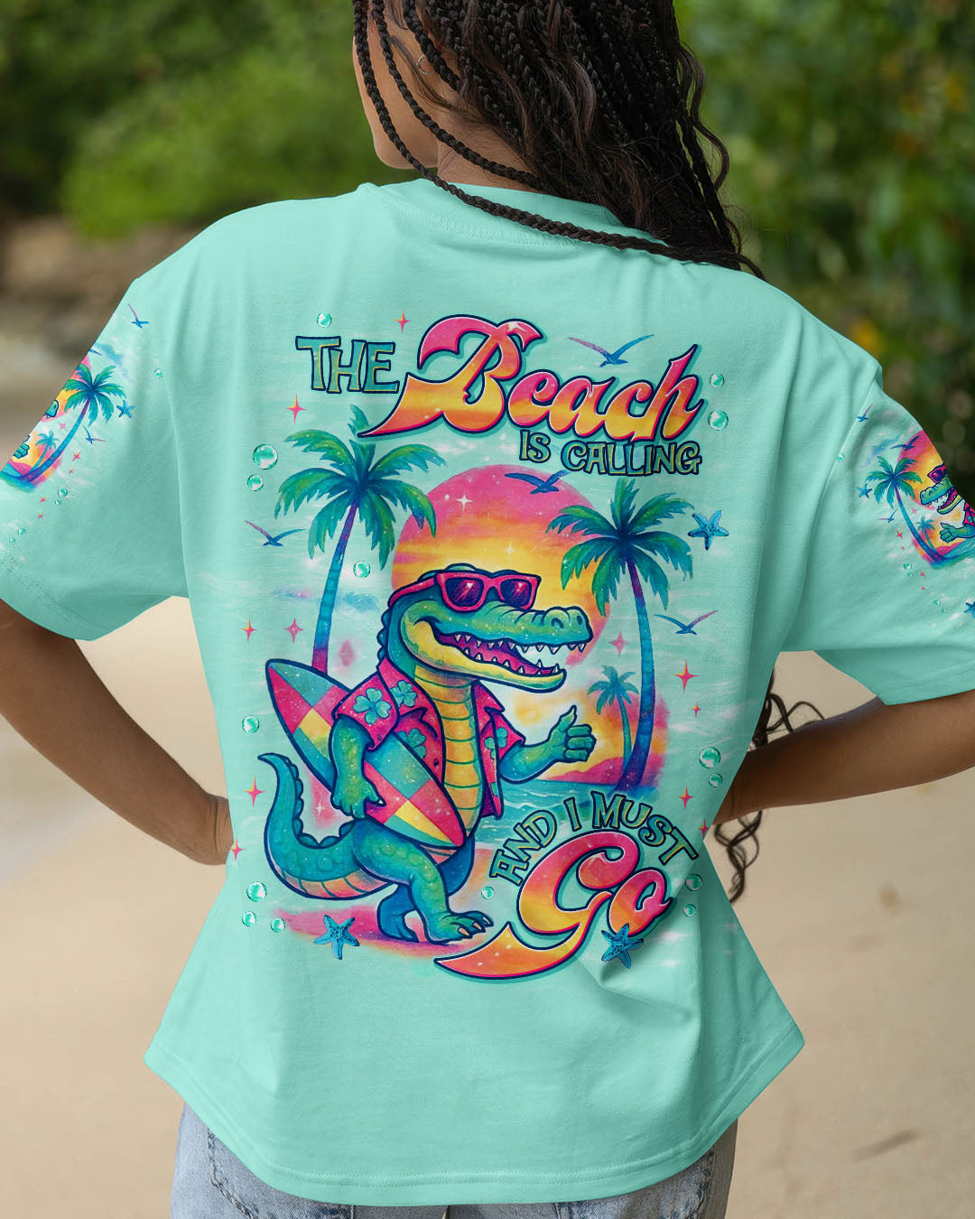 BLISSCORNERS THE BEACH IS CALLING AND I MUST GO ALLIGATOR ALL OVER PRINT