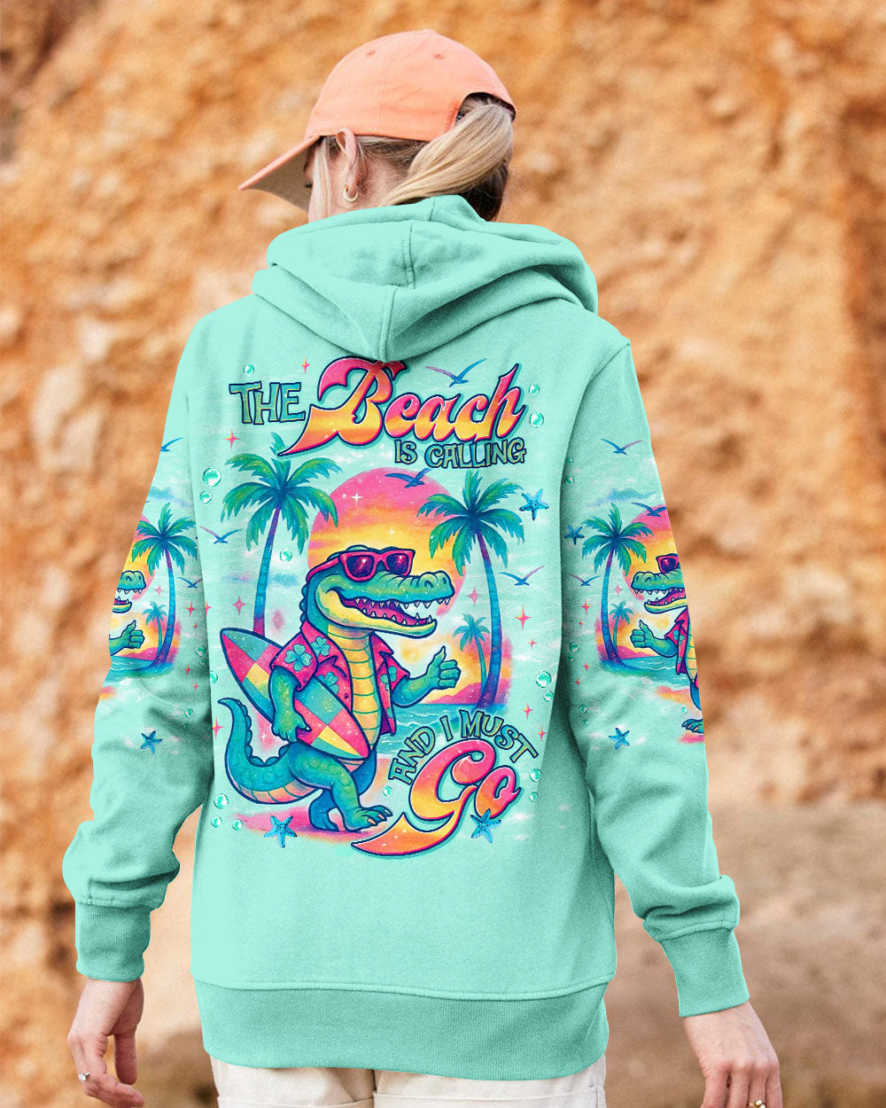 BLISSCORNERS THE BEACH IS CALLING AND I MUST GO ALLIGATOR ALL OVER PRINT