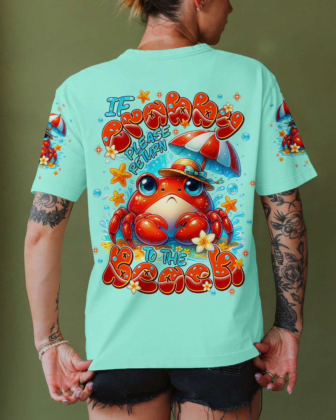 BLISSCORNERS IF CRABBY PLEASE RETURN TO THE BEACH ALL OVER PRINT  -  TLNT1807251
