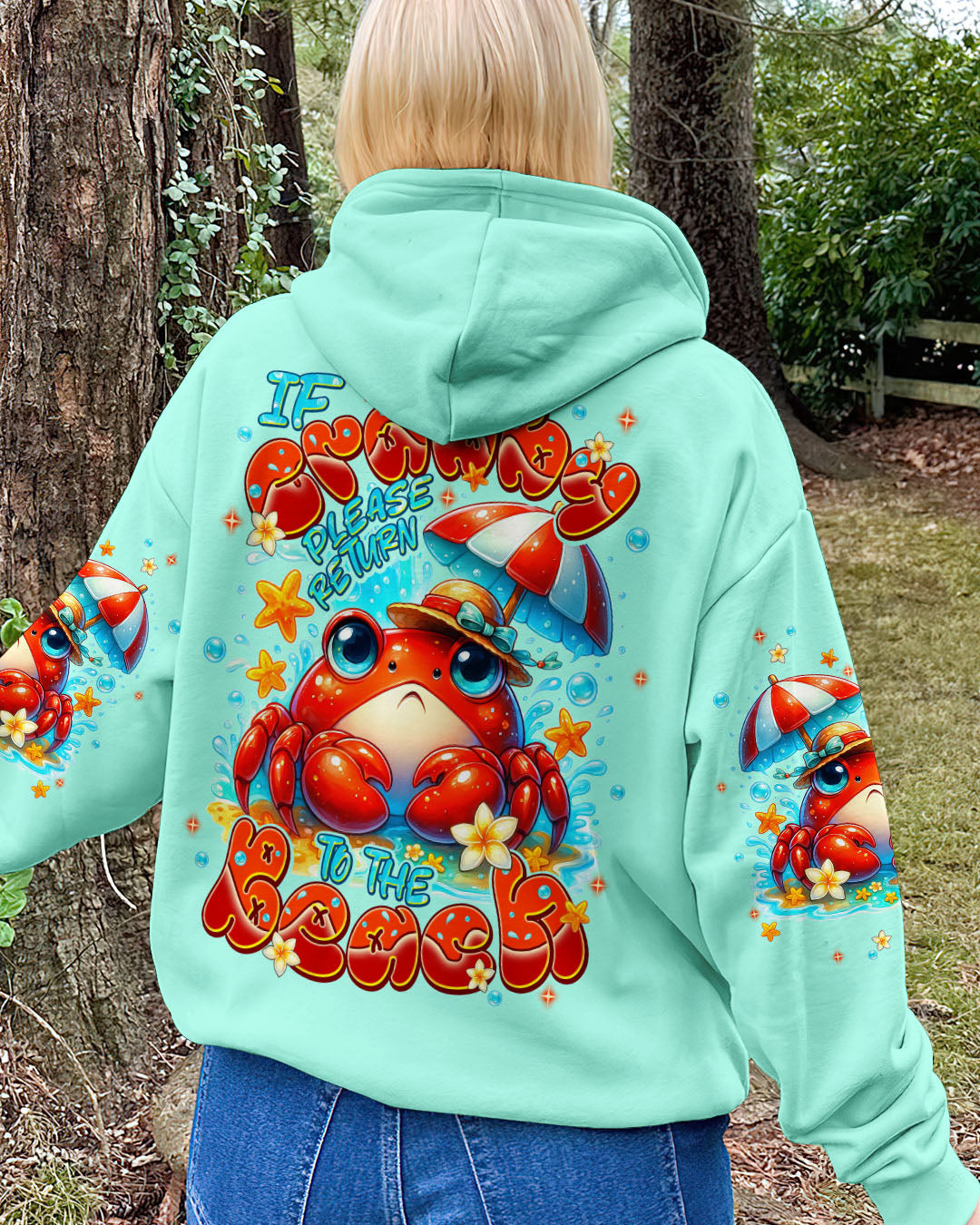 BLISSCORNERS IF CRABBY PLEASE RETURN TO THE BEACH ALL OVER PRINT  -  TLNT1807251