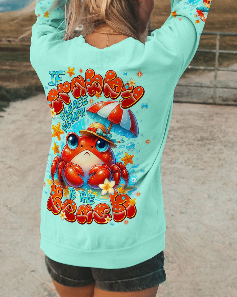 BLISSCORNERS IF CRABBY PLEASE RETURN TO THE BEACH ALL OVER PRINT  -  TLNT1807251