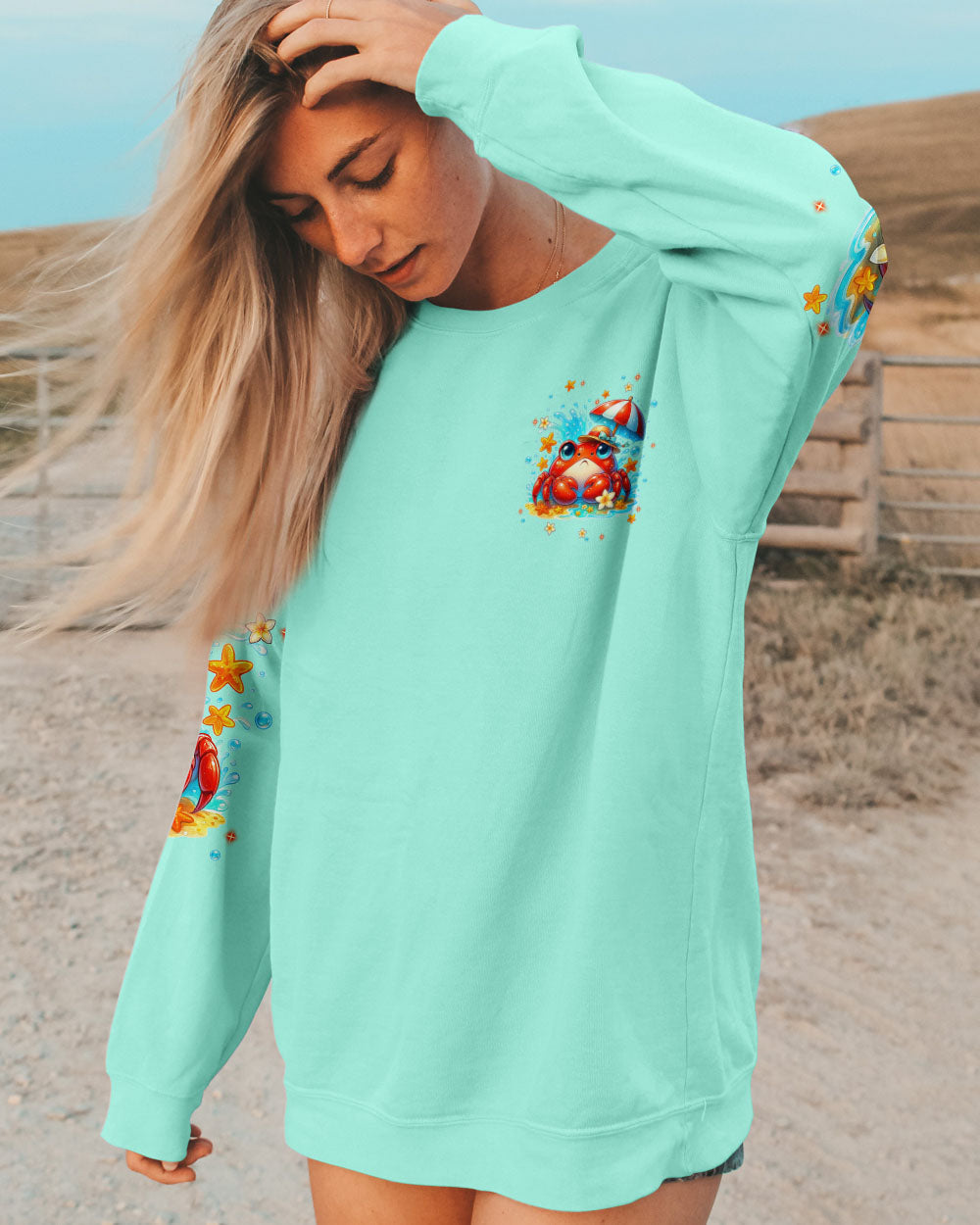 BLISSCORNERS IF CRABBY PLEASE RETURN TO THE BEACH ALL OVER PRINT  -  TLNT1807251