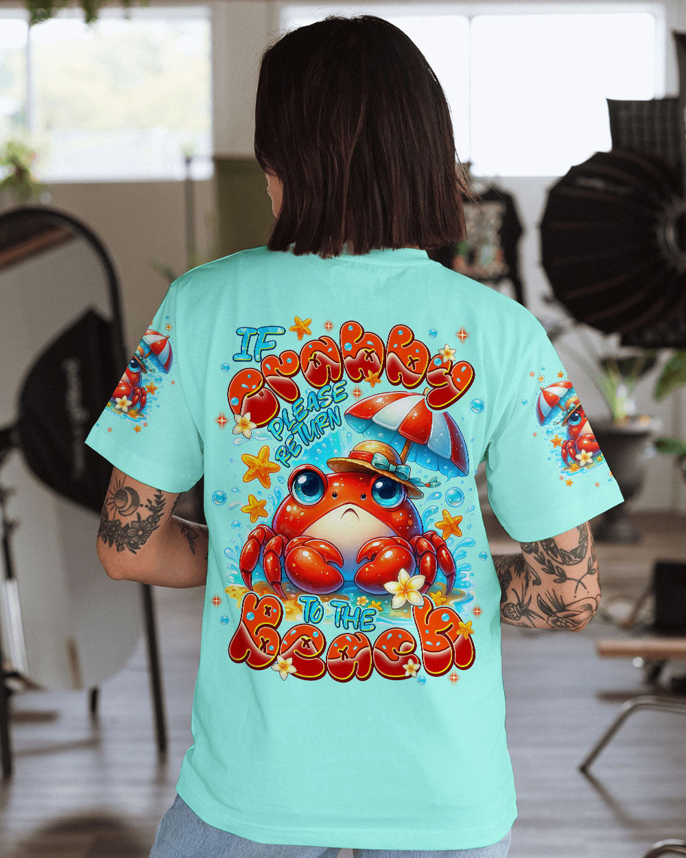 BLISSCORNERS IF CRABBY PLEASE RETURN TO THE BEACH ALL OVER PRINT  -  TLNT1807251