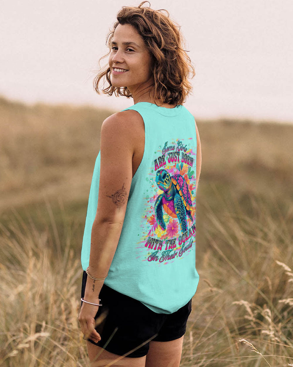 BLISSCORNERS SOME GIRLS ARE JUST BORN TURTLE ALL OVER PRINT