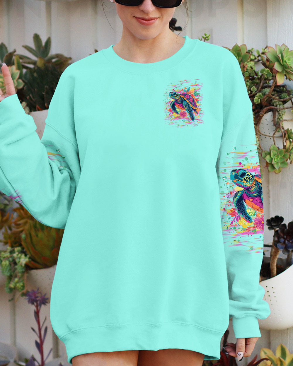 BLISSCORNERS SOME GIRLS ARE JUST BORN TURTLE ALL OVER PRINT