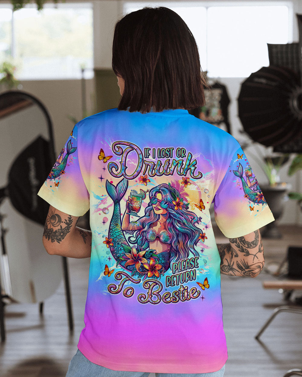BLISSCORNERS IF LOST OR DRUNK MERMAID ALL OVER PRINT