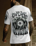 BLISSCORNERS BORN TO EXPLORE DESTINED TO BE WILD COMPASS ALL OVER PRINT