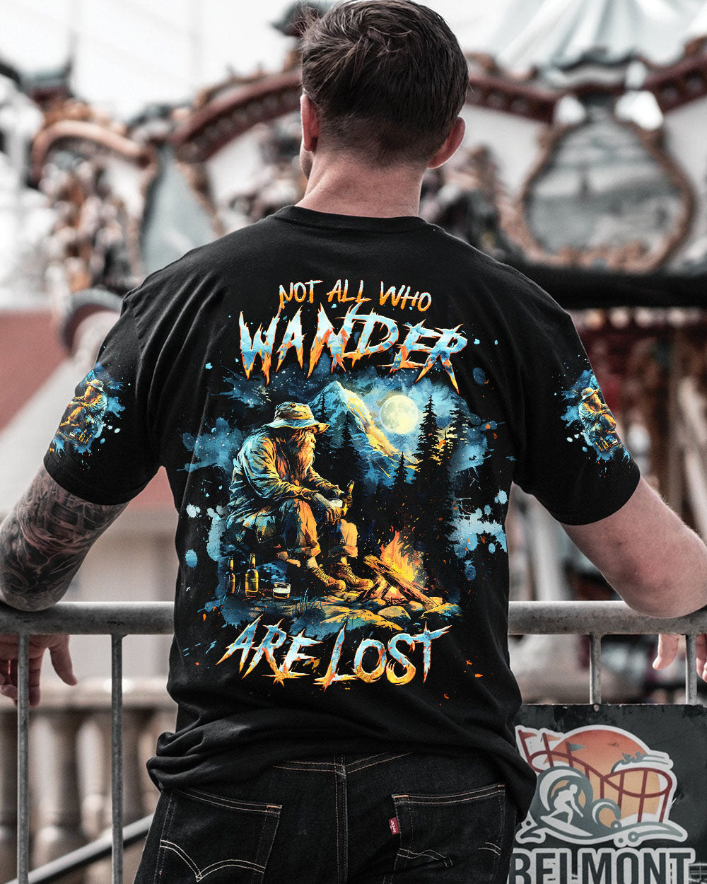 BLISSCORNERS NOT ALL WHO WANDER ARE LOST BIGFOOT ALL OVER PRINT
