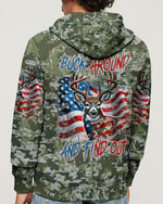 BLISSCORNERS BUCK AROUND AND FIND OUT DEER HUNTING ALL OVER PRINT