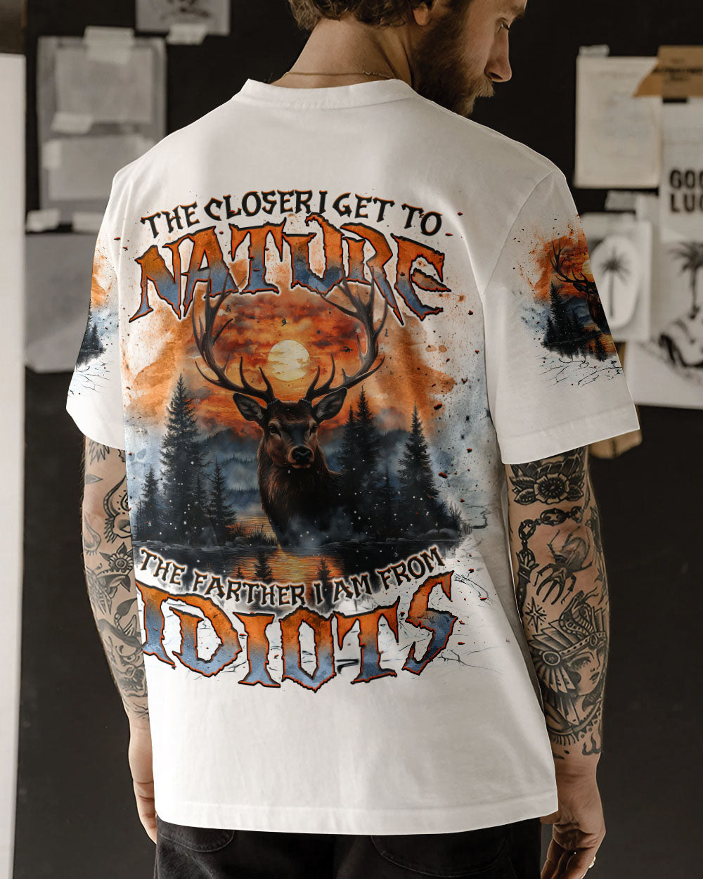 BLISSCORNERS THE CLOSER I GET TO NATURE DEER ALL OVER PRINT