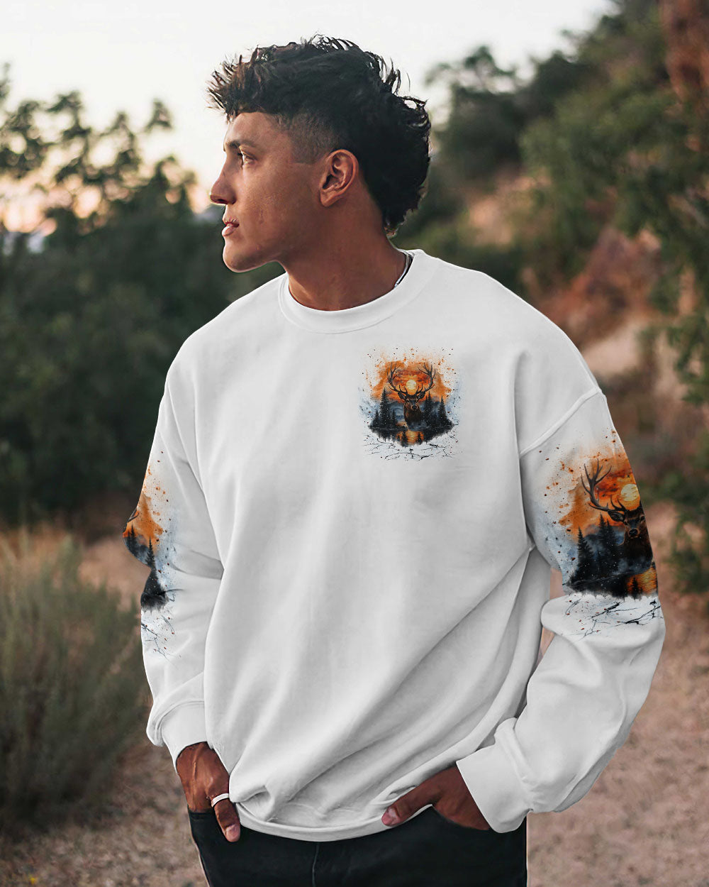 BLISSCORNERS THE CLOSER I GET TO NATURE DEER ALL OVER PRINT