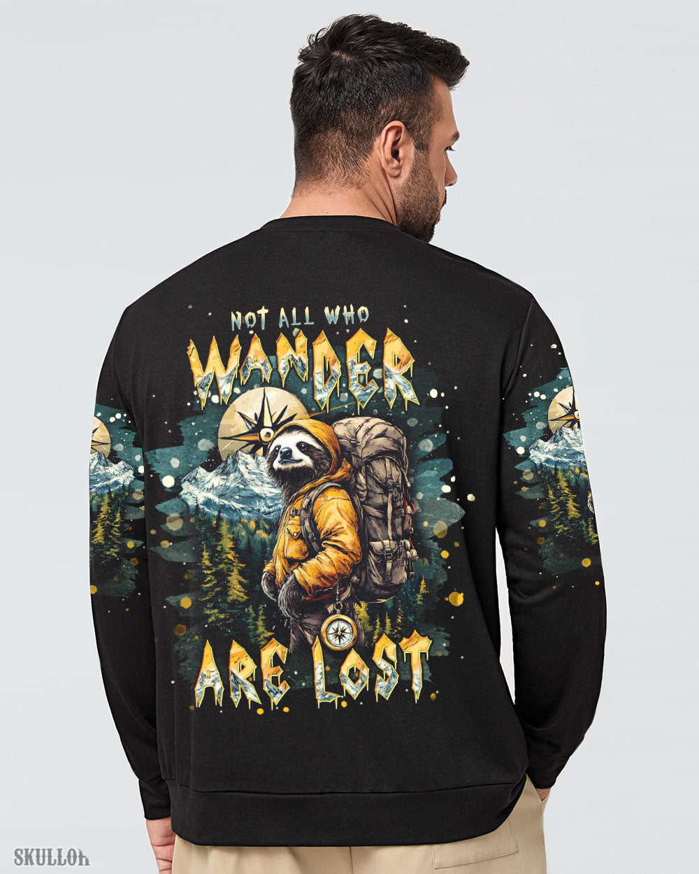 BLISSCORNERS NOT ALL WHO WANDER ARE LOST SLOTH ALL OVER PRINT