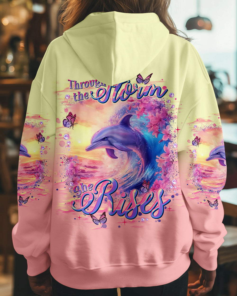 BLISSCORNERS THROUGH THE STORM DOLPHIN ALL OVER PRINT