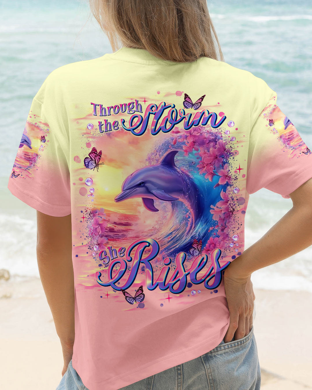 BLISSCORNERS THROUGH THE STORM DOLPHIN ALL OVER PRINT
