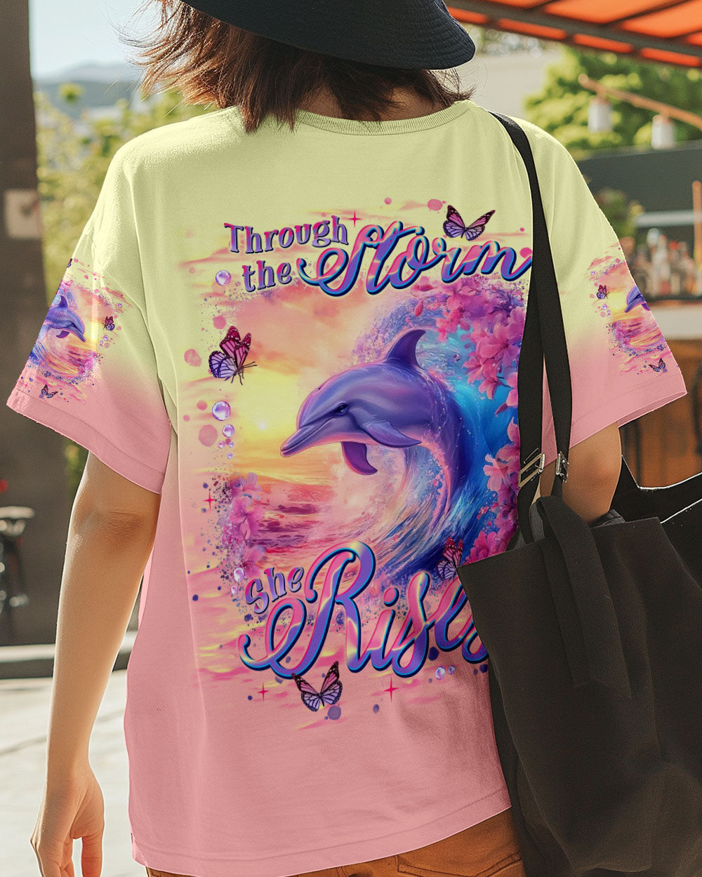 BLISSCORNERS THROUGH THE STORM DOLPHIN ALL OVER PRINT