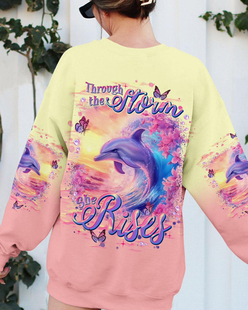 BLISSCORNERS THROUGH THE STORM DOLPHIN ALL OVER PRINT