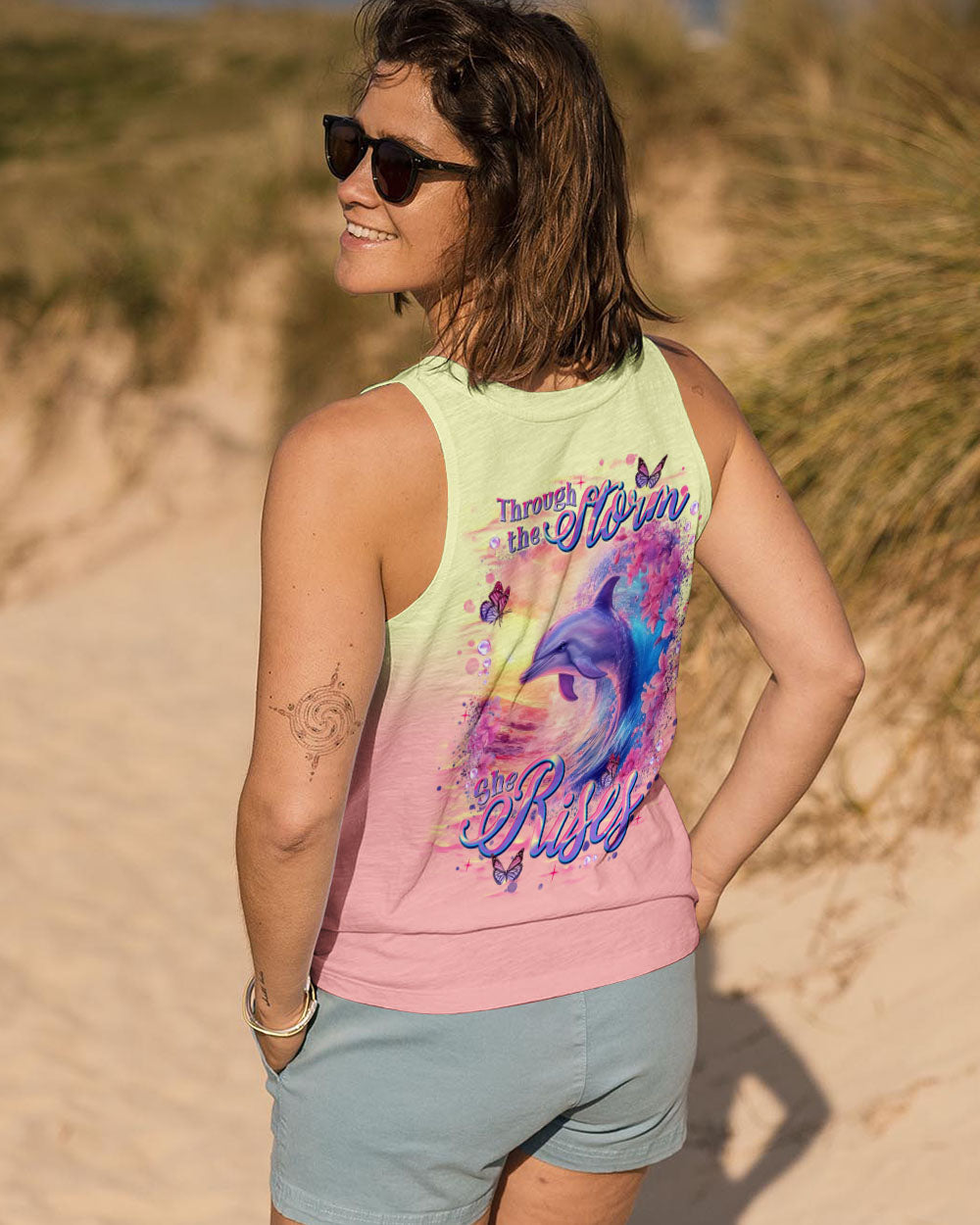 BLISSCORNERS THROUGH THE STORM DOLPHIN ALL OVER PRINT