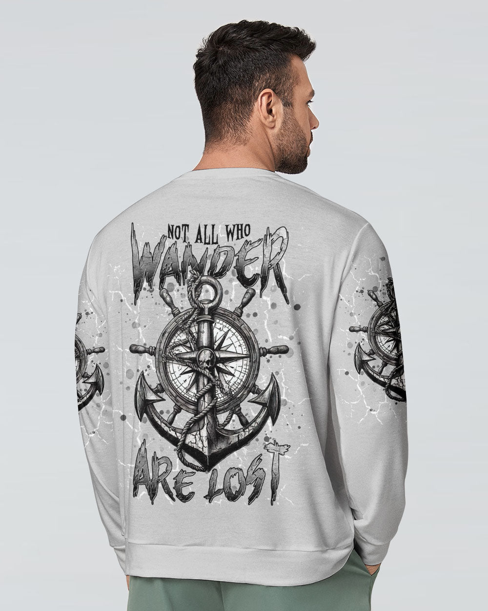 BLISSCORNERS NOT ALL WHO WANDER ARE LOST COMPASS ALL OVER PRINT