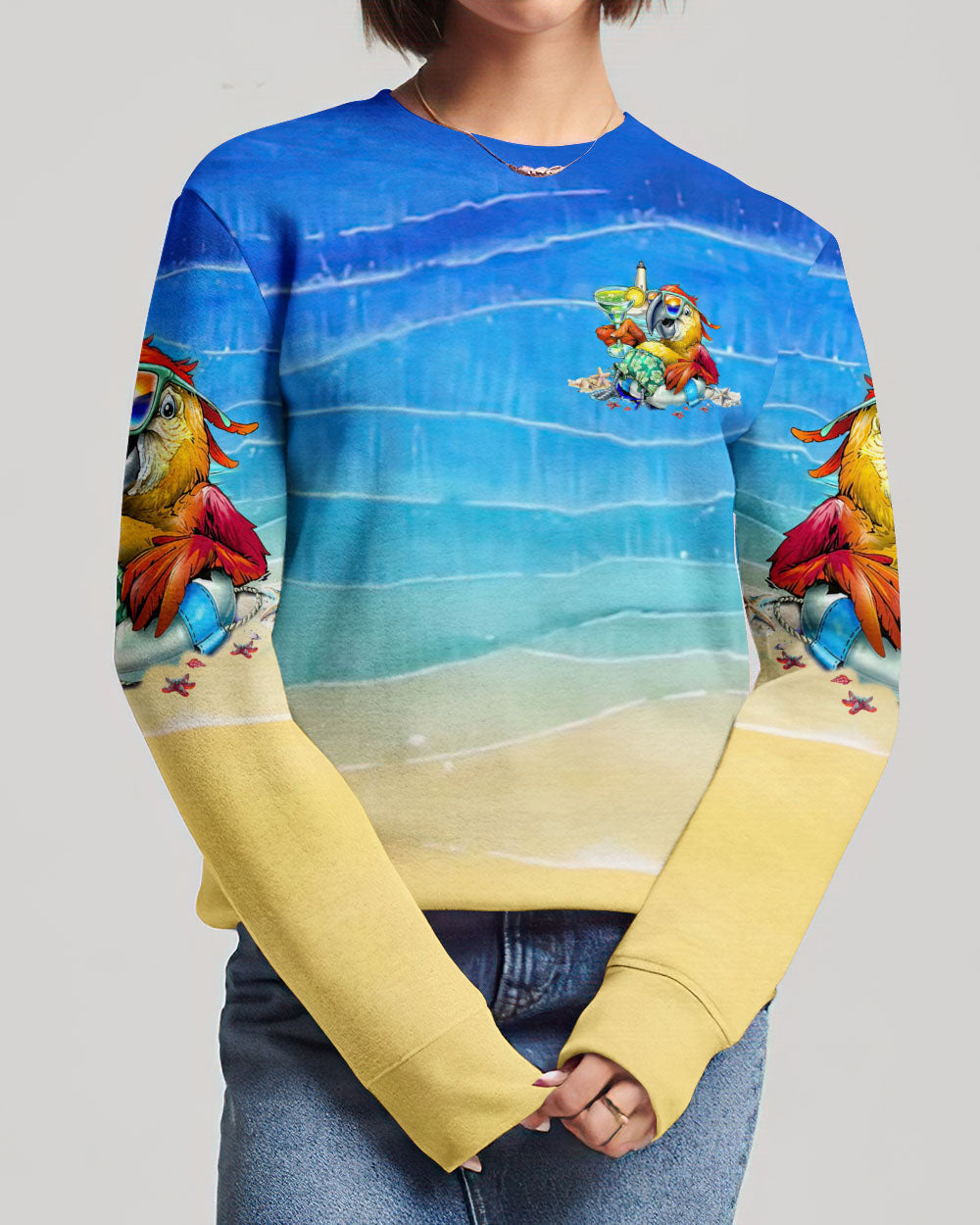 BLISSCORNERS FLOAT DRINK TAN REPEAT PARROT ALL OVER PRINT