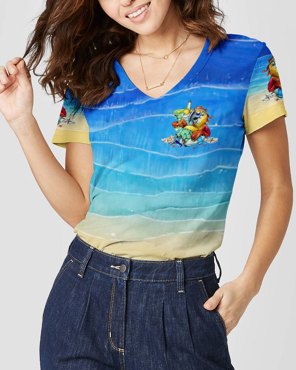 BLISSCORNERS FLOAT DRINK TAN REPEAT PARROT ALL OVER PRINT