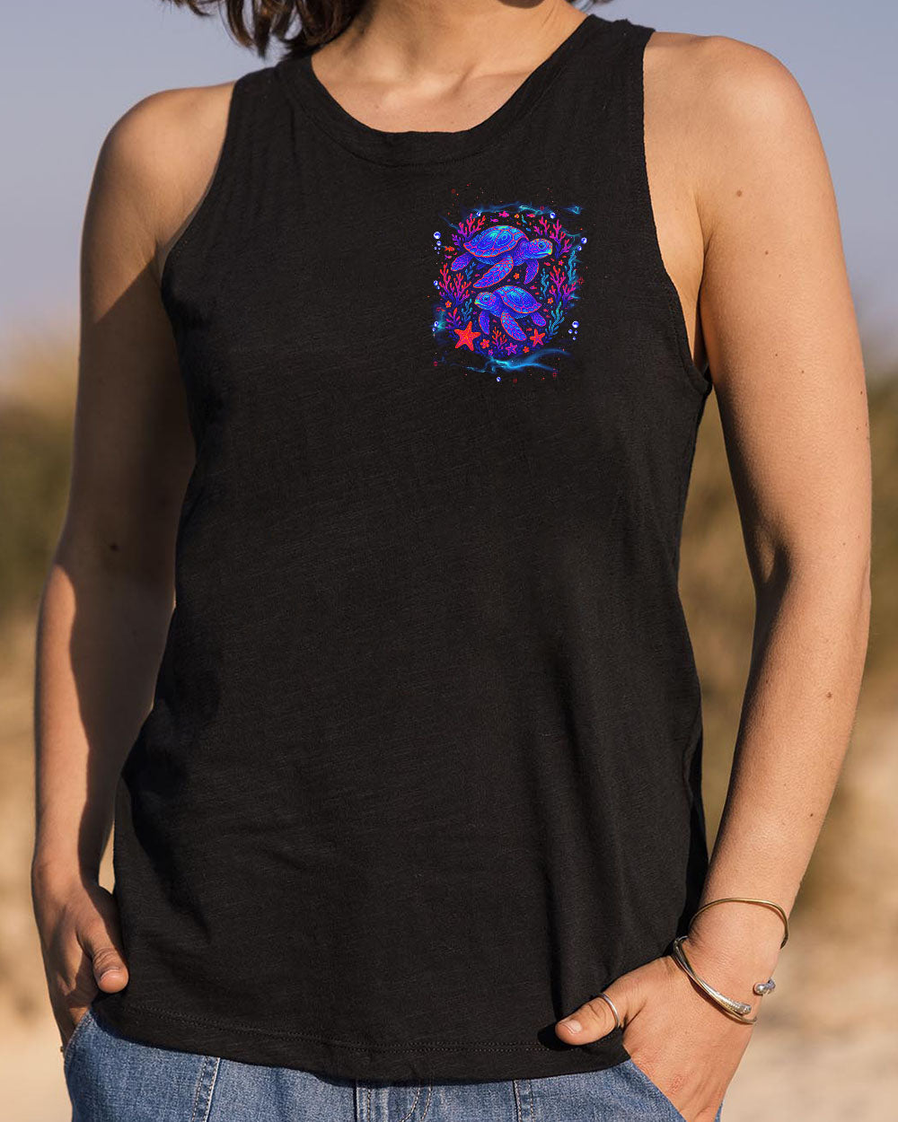 BLISSCORNERS SALTWATER HEALS EVERYTHING TURTLE ALL OVER PRINT