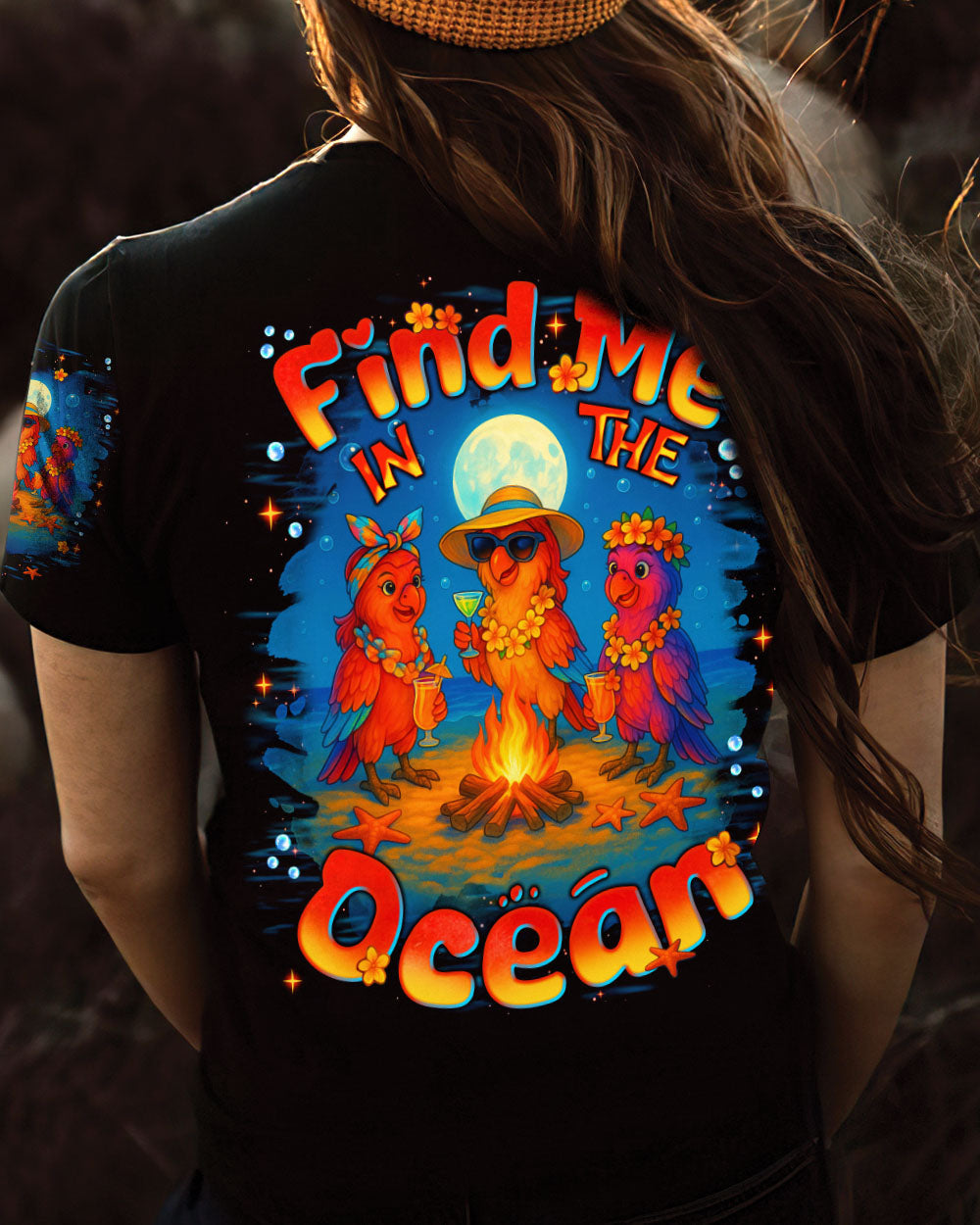 BLISSCORNERS FIND ME IN THE OCEAN PARROT ALL OVER PRINT