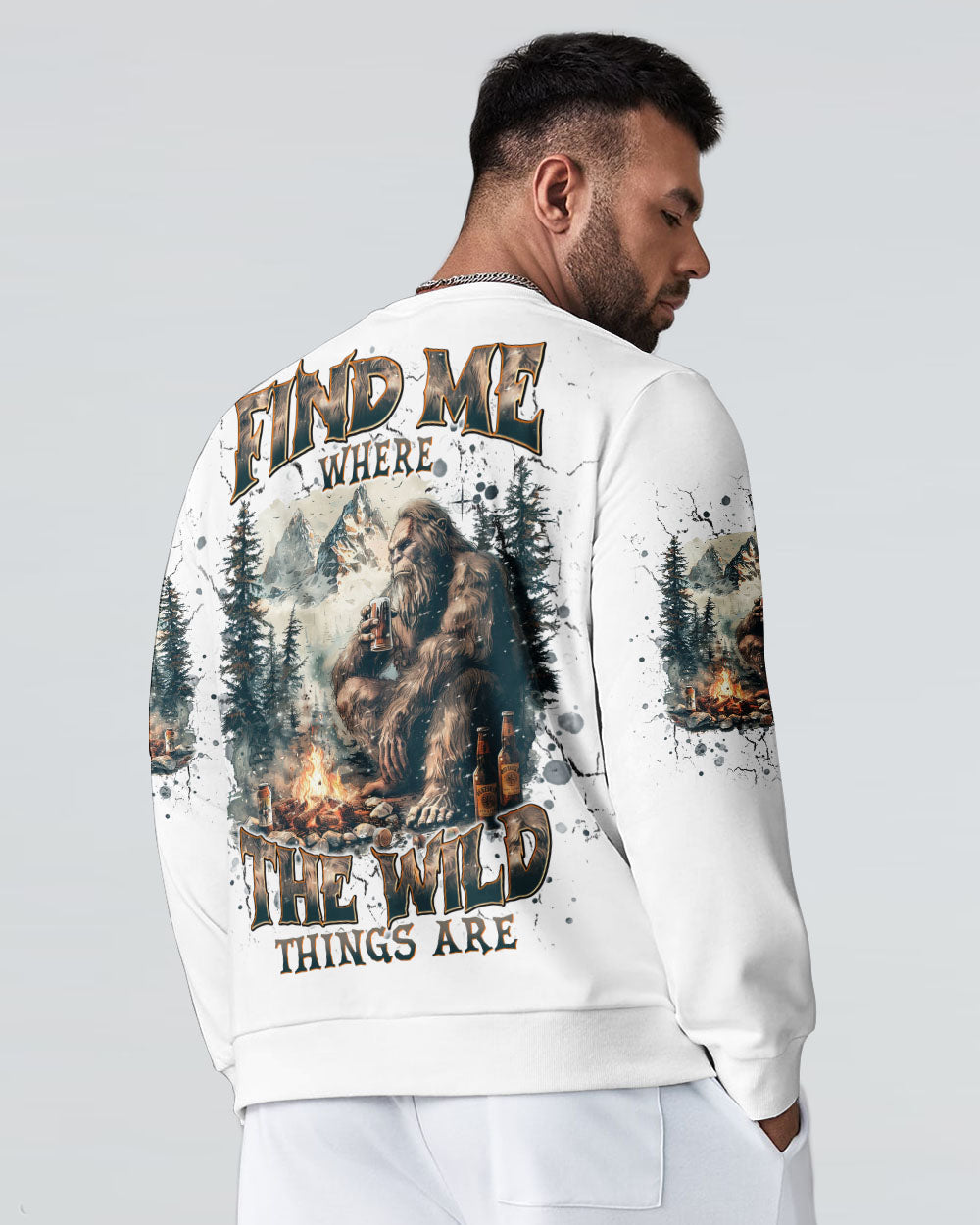 BLISSCORNERS FIND ME WHERE THE WILD THINGS ARE BIGFOOT ALL OVER PRINT