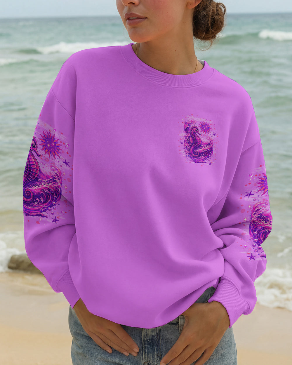 BLISSCORNERS SMELL THE SEA FEEL THE BREEZE SEA HORSE ALL OVER PRINT