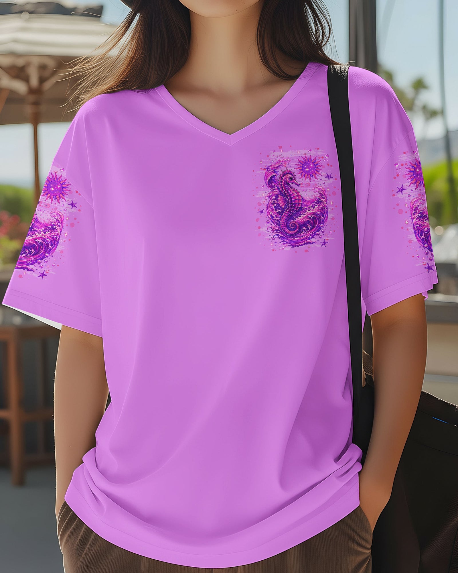 BLISSCORNERS SMELL THE SEA FEEL THE BREEZE SEA HORSE ALL OVER PRINT