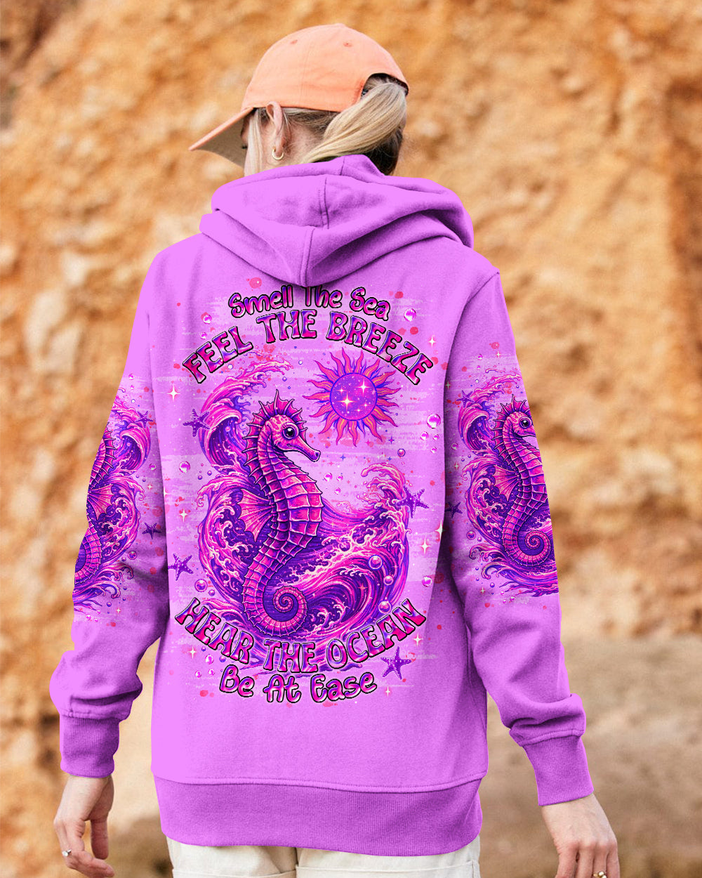 BLISSCORNERS SMELL THE SEA FEEL THE BREEZE SEA HORSE ALL OVER PRINT
