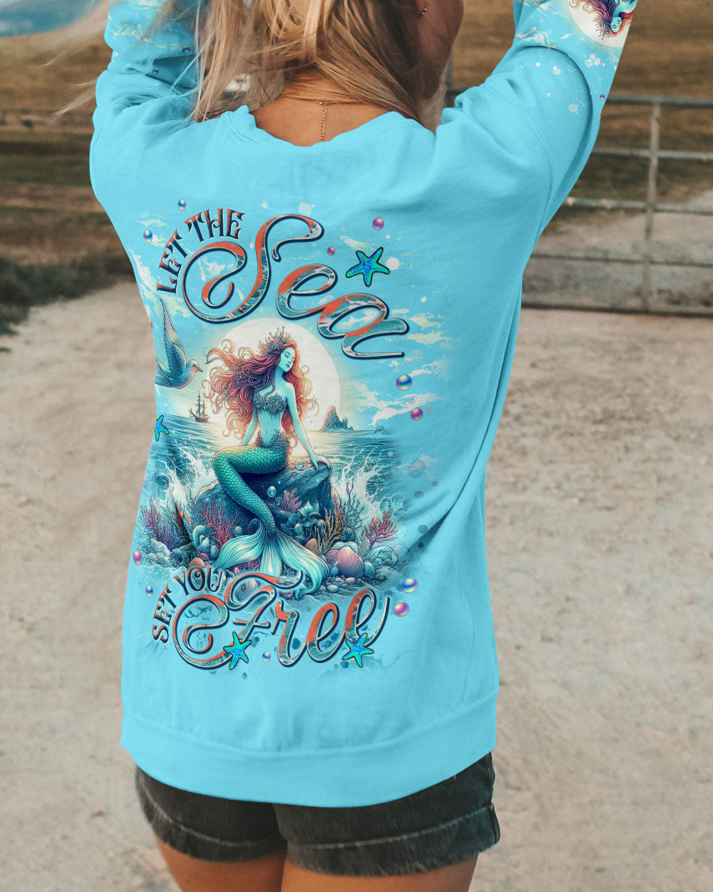 BLISSCORNERS LET THE SEA SET YOU FREE MERMAID ALL OVER PRINT