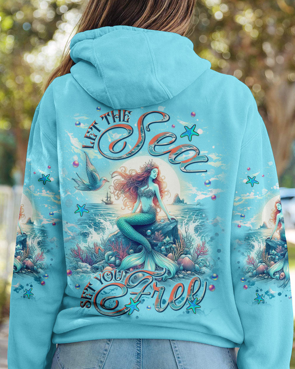 BLISSCORNERS LET THE SEA SET YOU FREE MERMAID ALL OVER PRINT