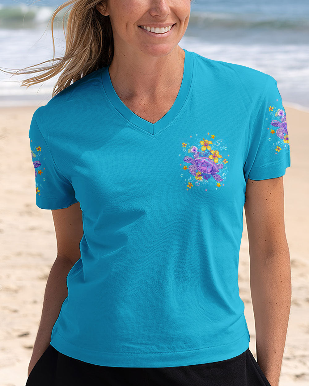 BLISSCORNERS OCEAN WISHES TURTLE KISSES ALL OVER PRINT