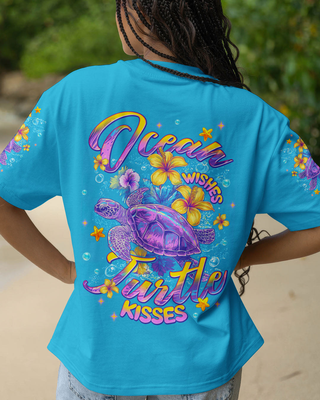 BLISSCORNERS OCEAN WISHES TURTLE KISSES ALL OVER PRINT