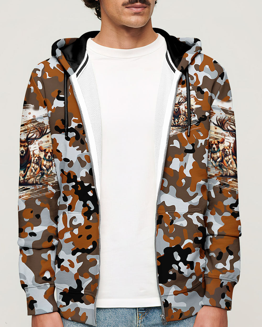 BLISSCORNERS TURN 'EM LOOSE HUNTING DEER FOXHOUND DOG ALL OVER PRINT